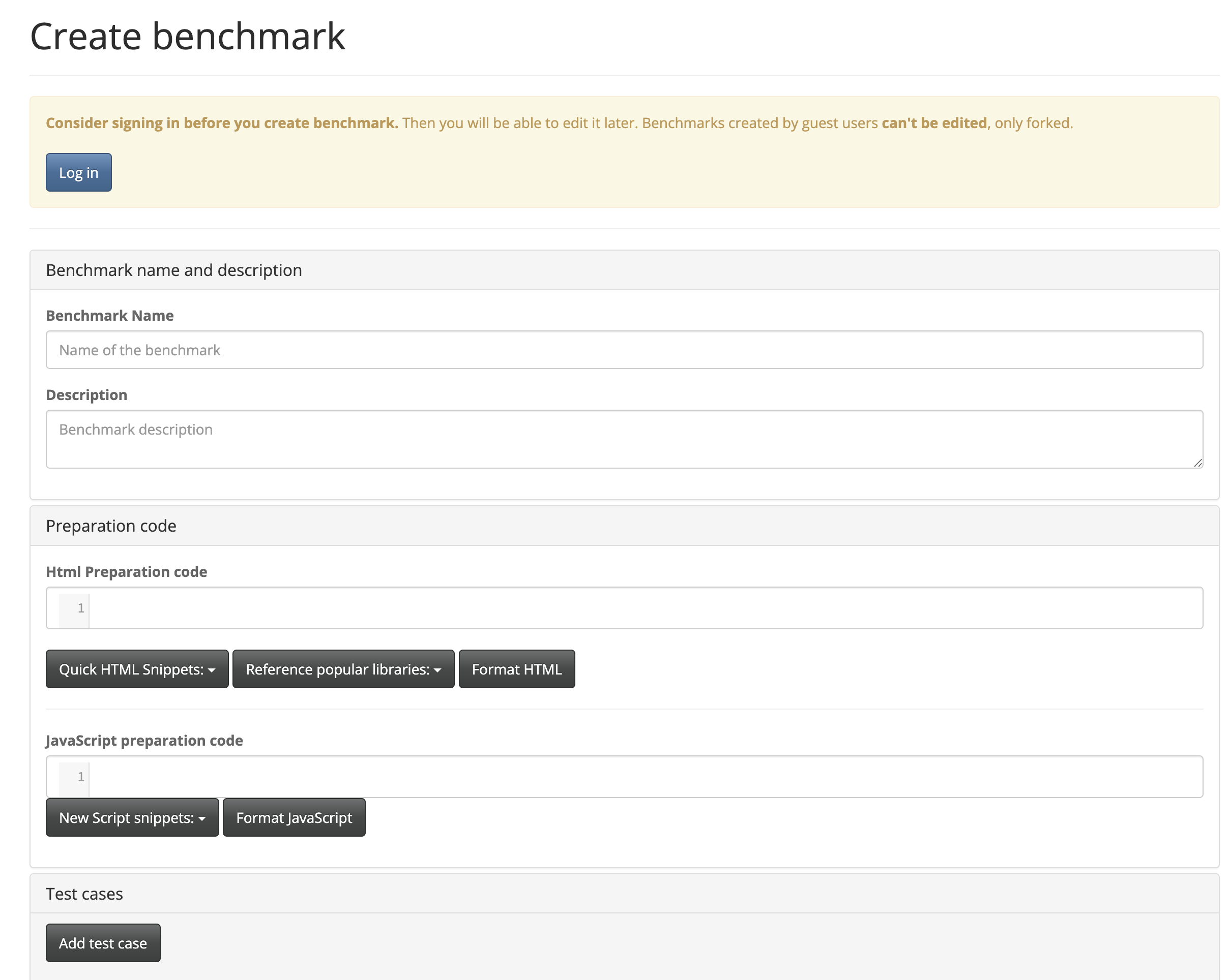Create Benchmark