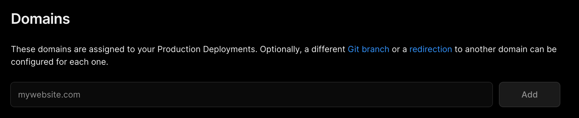 Domain 추가 화면